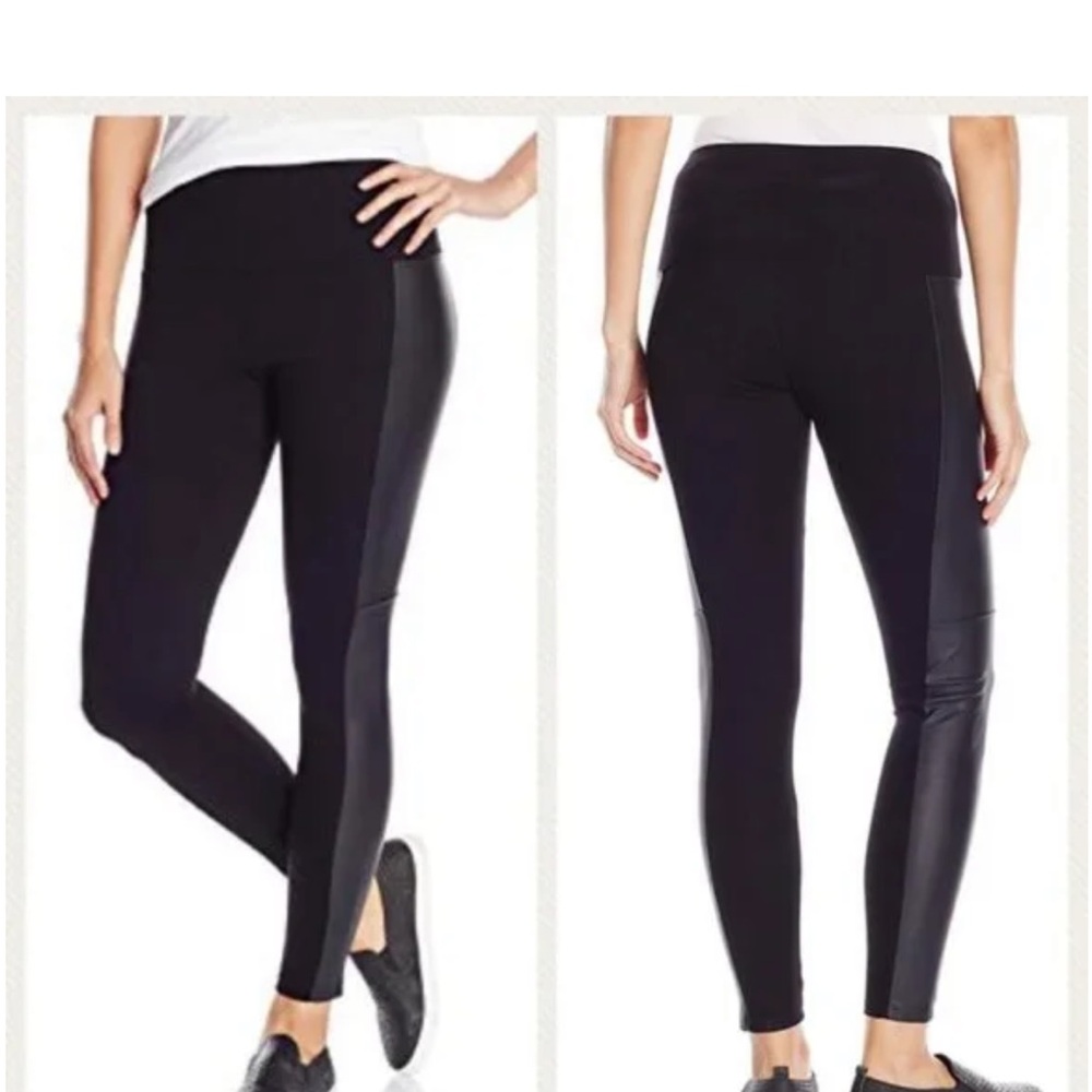Lysse leggings with vegan leather seamed sides